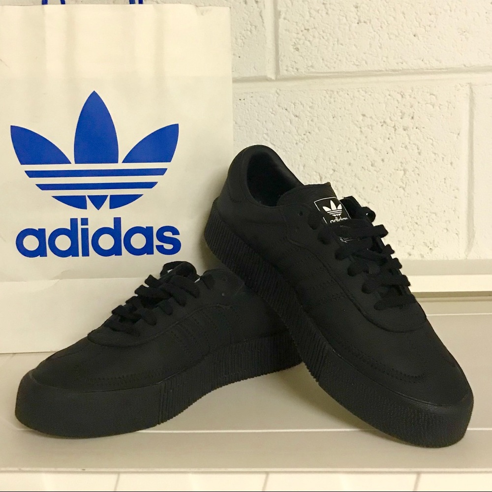 Women’s Adidas Sambarose shoes sz 7 Black leather